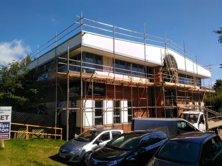 Edge protection and window replacement scaffold Leicester