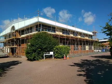 Edge protection and window replacement scaffold Leicester