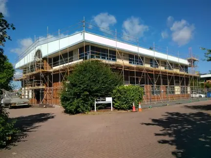 Edge protection and window replacement scaffold Leicester