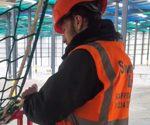 Commercial safety netting installation