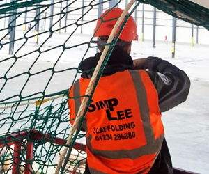 Industrial safety netting installation